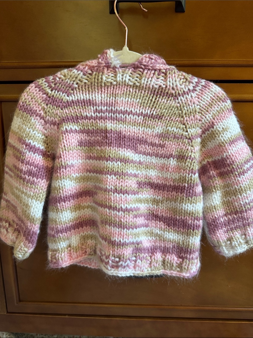 Striped Pink and Cream Crewneck Sweater